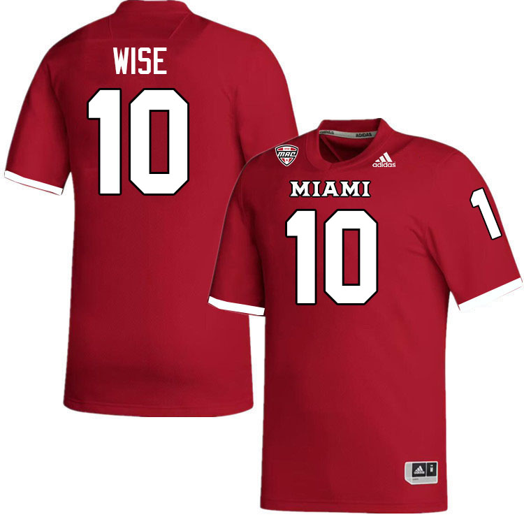 Miami University Redhawks #10 Ty Wise College Football Jerseys Stitched-Red